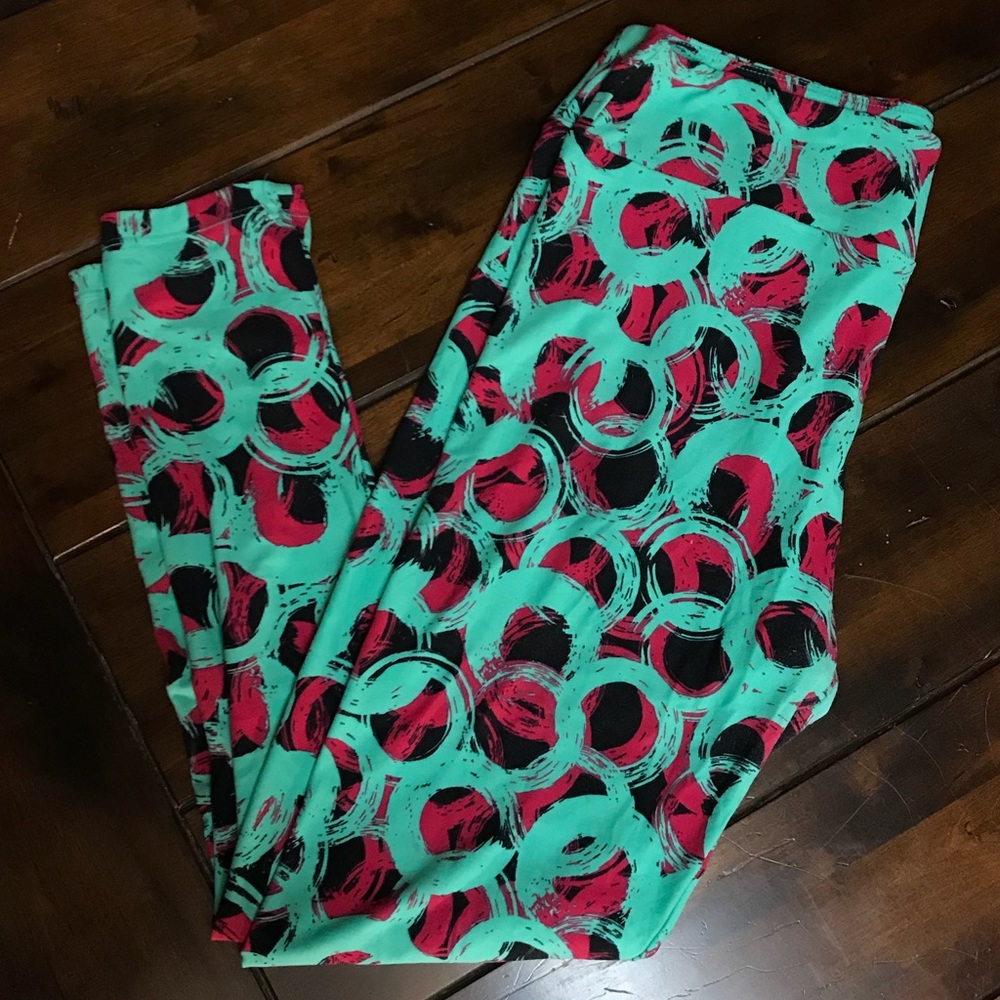 LuLaRoe WNS TC Geo Circle Print Black/Pink/Teal